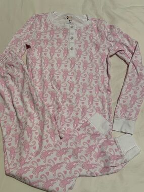 2026 Spring sold out - monkey and heart print white & pink Pajama Set